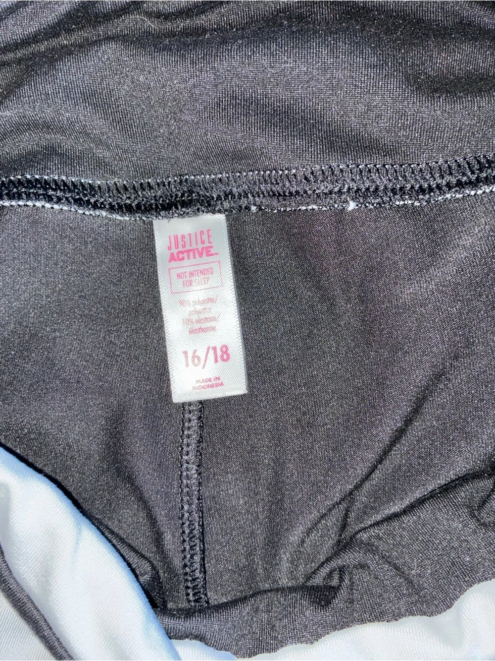 Justice Black and White Sport Leggings with Side Logo Tape